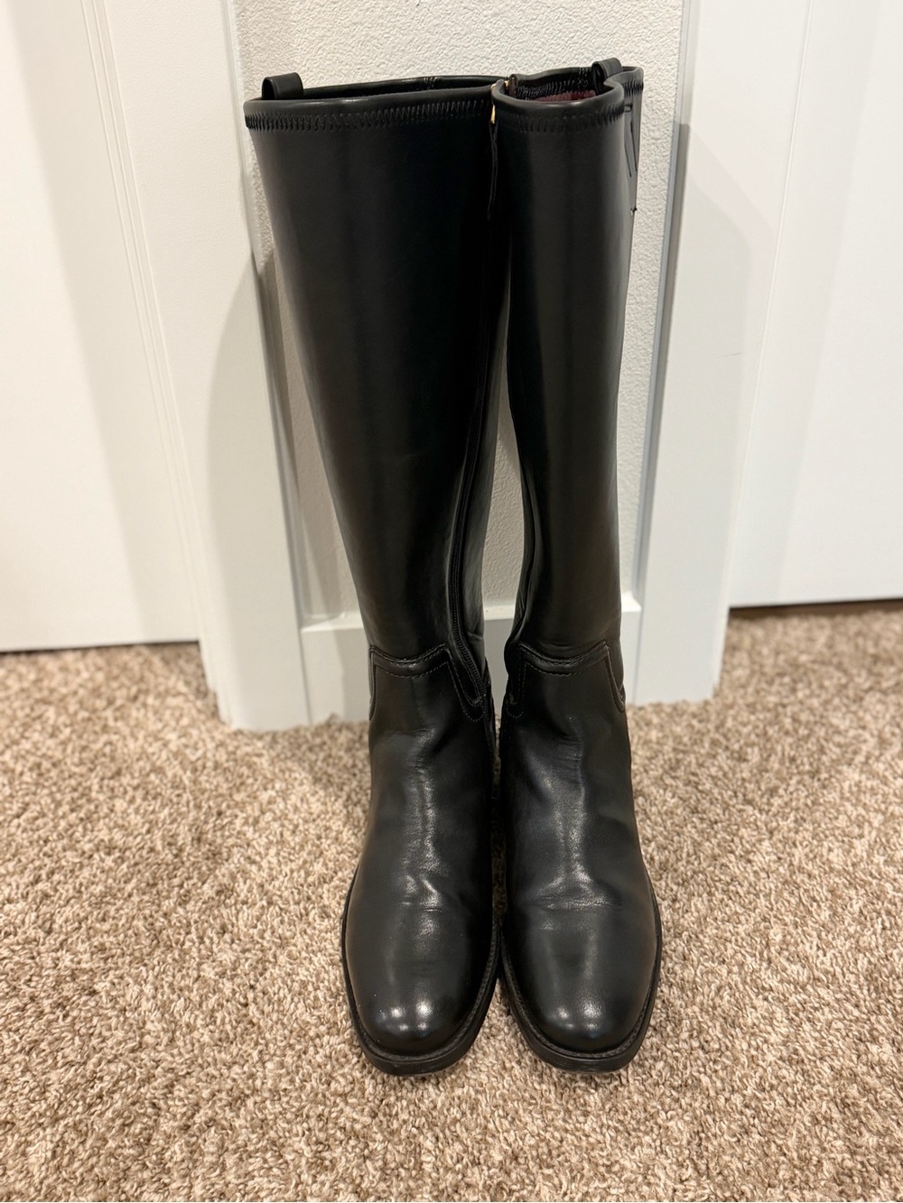 Franco Sarto Black Over-The-Knee Leather Riding Boots